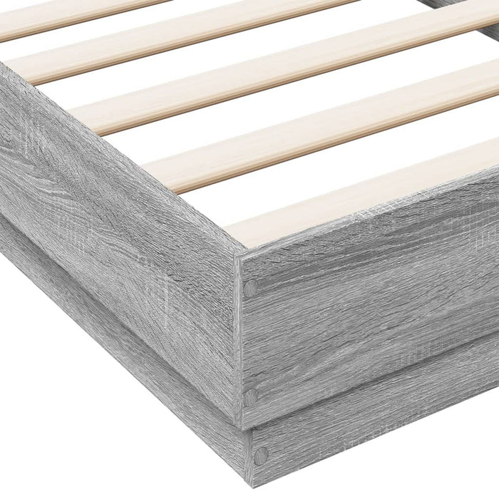 Cadru de pat cu lumini LED, gri sonoma, 75x190 cm - WALTI WALTI