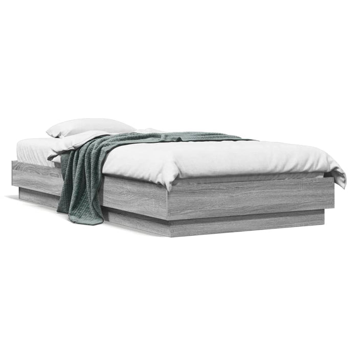 Cadru de pat cu lumini LED, gri sonoma, 75x190 cm - WALTI WALTI