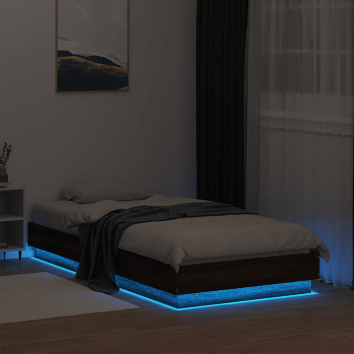 Cadru de pat cu lumini LED, stejar maro, 75x190 cm - WALTI WALTI