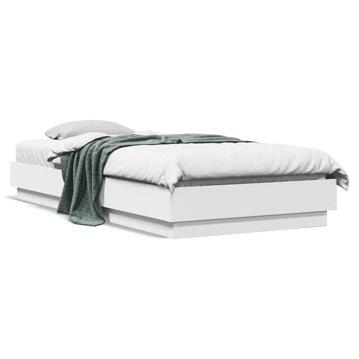 Cadru de pat, alb, 100x200 cm, lemn prelucrat WALTI