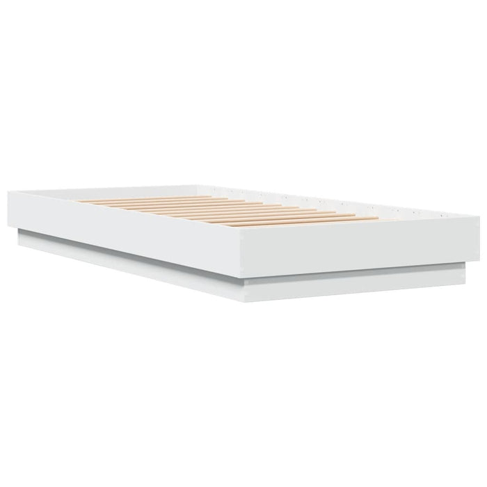 Cadru de pat, alb, 100x200 cm, lemn prelucrat WALTI