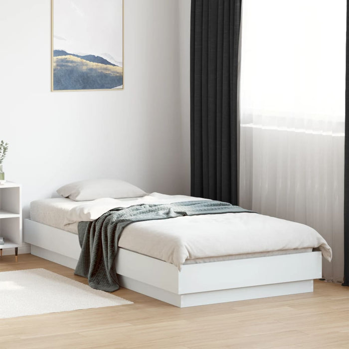 Cadru de pat, alb, 100x200 cm, lemn prelucrat WALTI