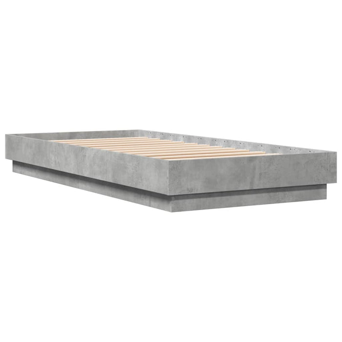 Cadru de pat, gri beton, 100x200 cm, lemn prelucrat - WALTI WALTI