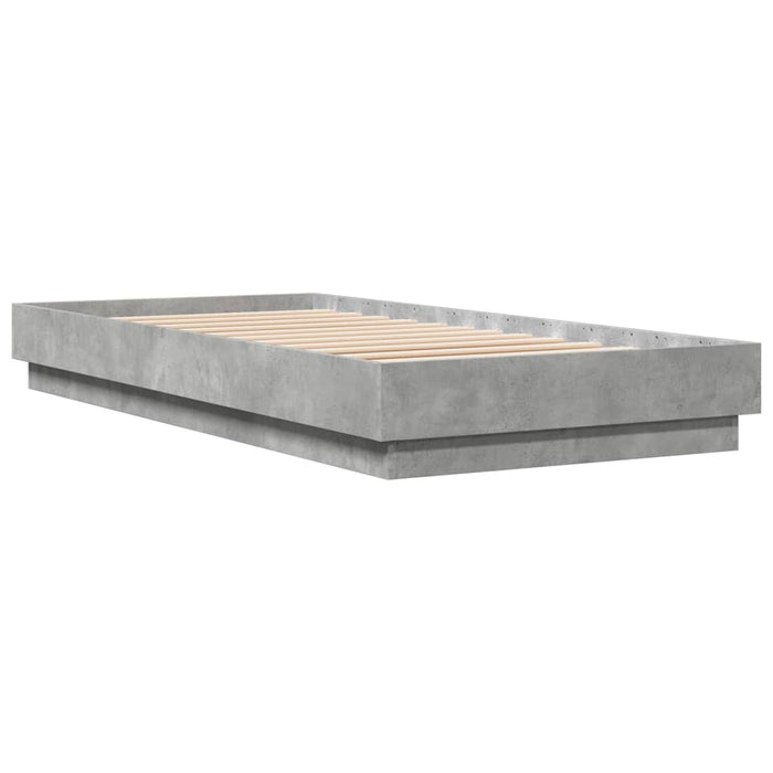 Cadru de pat, gri beton, 100x200 cm, lemn prelucrat - WALTI WALTI