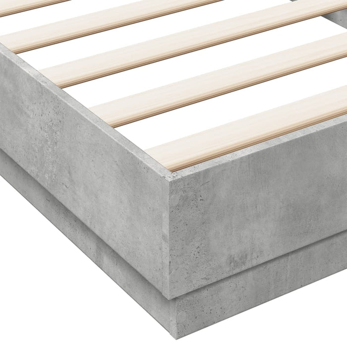 Cadru de pat, gri beton, 100x200 cm, lemn prelucrat - WALTI WALTI