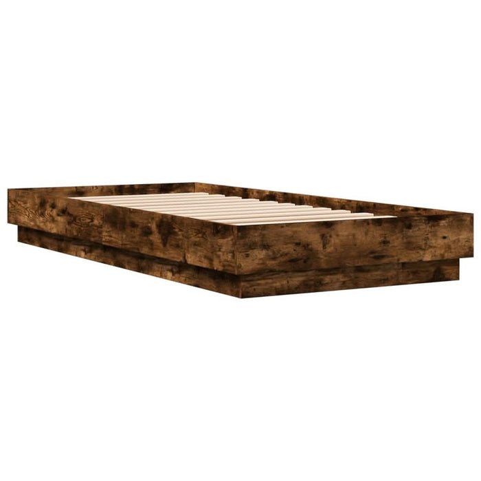 Cadru pat fără saltea stejar fumuriu 100x200 cm lemn prelucrat - WALTI WALTI