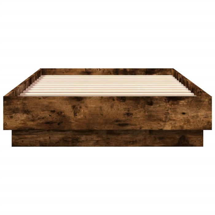 Cadru pat fără saltea stejar fumuriu 100x200 cm lemn prelucrat - WALTI WALTI