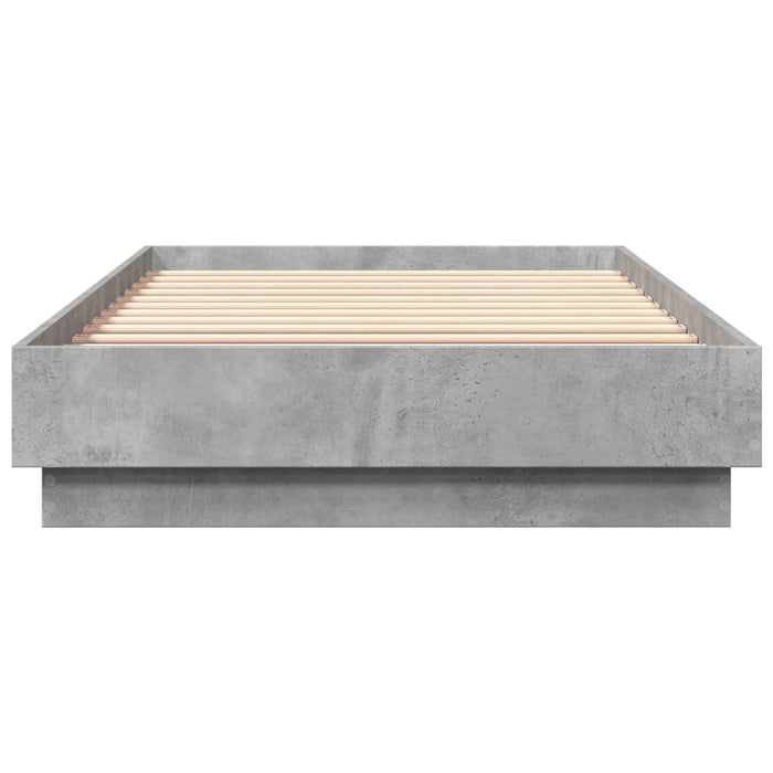 Cadru de pat, gri beton, 90x200 cm, lemn prelucrat - WALTI WALTI