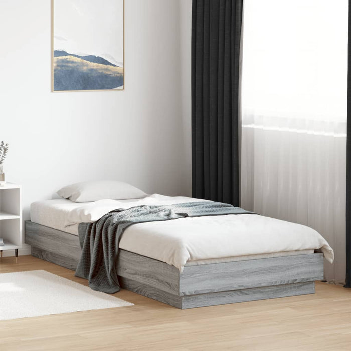 Cadru de pat, gri sonoma, 90x200 cm, lemn prelucrat - WALTI WALTI