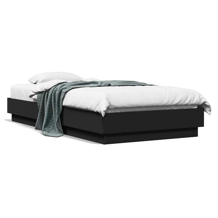 Cadru de pat, negru, 90x190 cm, lemn prelucrat WALTI