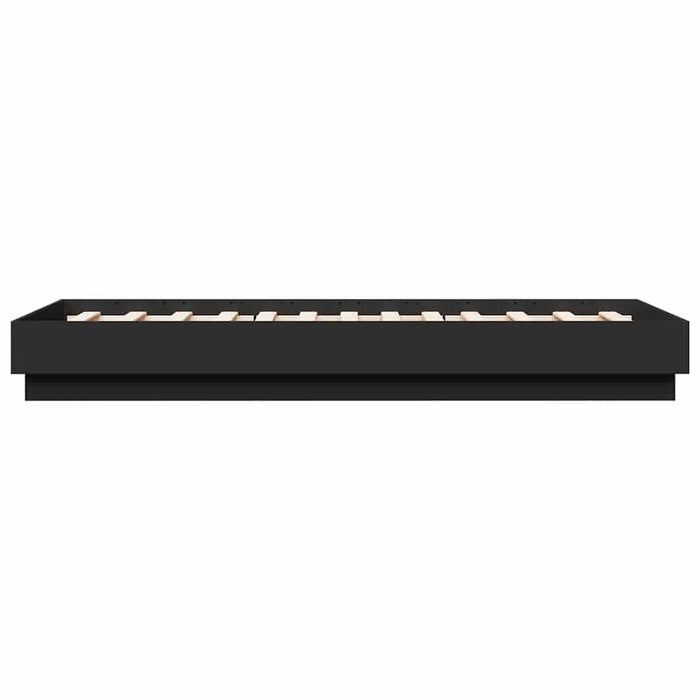 Cadru de pat, negru, 90x190 cm, lemn prelucrat WALTI