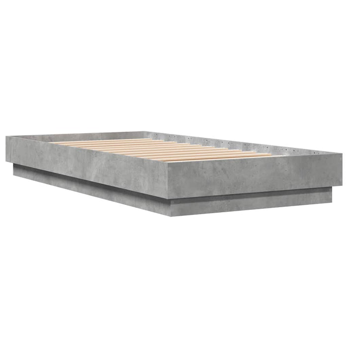 Cadru de pat, gri beton, 90x190 cm, lemn prelucrat - WALTI WALTI
