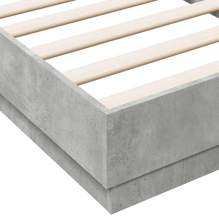 Cadru de pat, gri beton, 90x190 cm, lemn prelucrat - WALTI WALTI