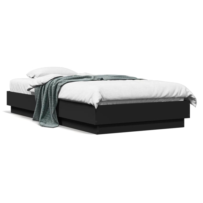 Cadru de pat, negru, 75x190 cm, lemn prelucrat WALTI