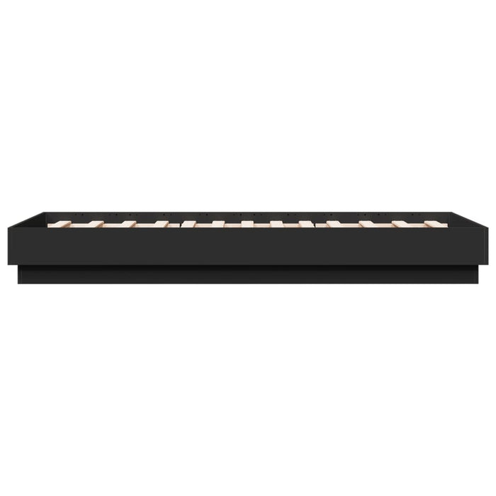 Cadru de pat, negru, 75x190 cm, lemn prelucrat WALTI