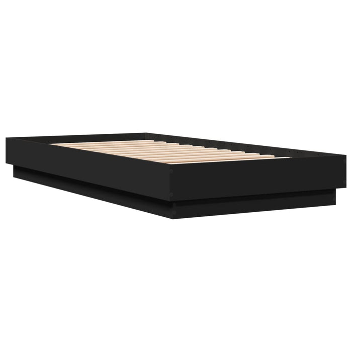 Cadru de pat, negru, 75x190 cm, lemn prelucrat WALTI