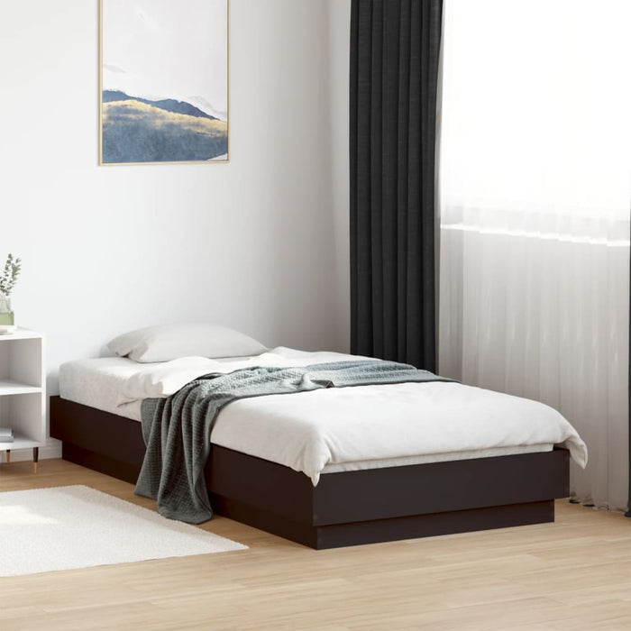 Cadru de pat, negru, 75x190 cm, lemn prelucrat WALTI