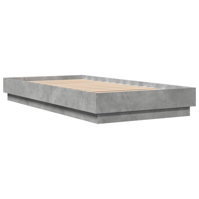 Cadru de pat, gri beton, 75x190 cm, lemn prelucrat - WALTI WALTI