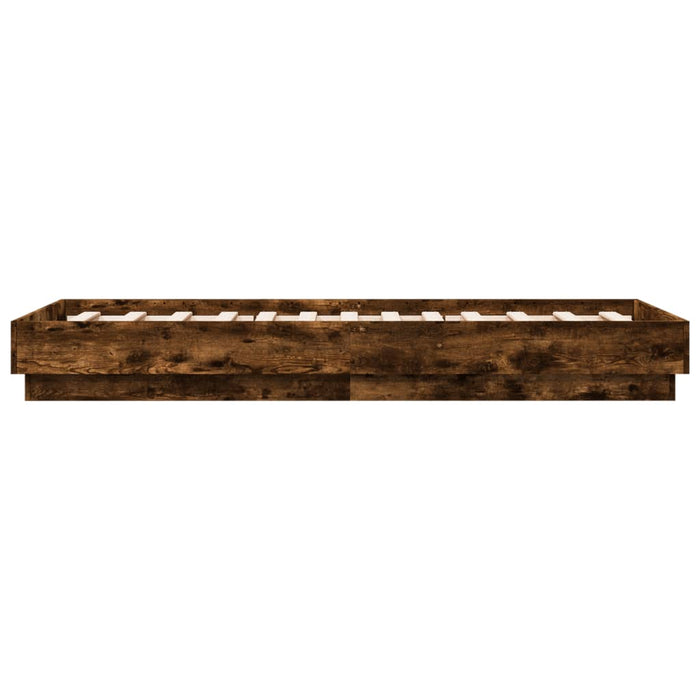 Cadru pat fără saltea, stejar fumuriu 75x190 cm lemn prelucrat - WALTI WALTI