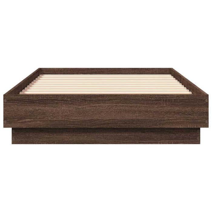 Cadru pat fără saltea, stejar maro 75x190 cm lemn prelucrat WALTI