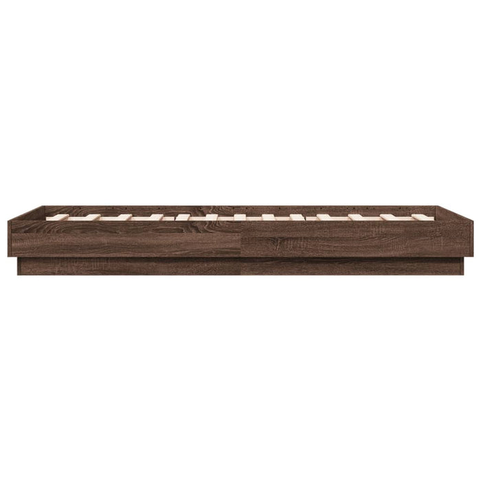 Cadru pat fără saltea, stejar maro 75x190 cm lemn prelucrat WALTI