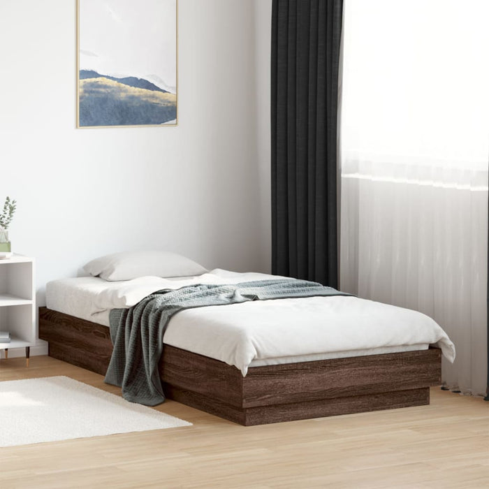 Cadru pat fără saltea, stejar maro 75x190 cm lemn prelucrat WALTI