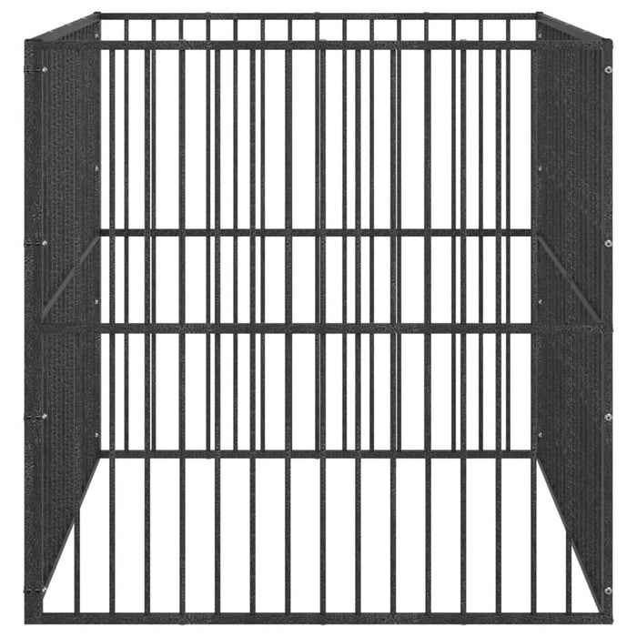 Țarc pentru câini cu 4 panouri, negru, oțel galvanizat - WALTI WALTI