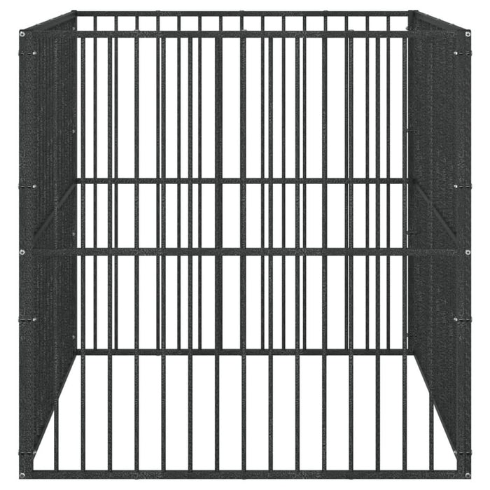 Țarc pentru câini cu 4 panouri, negru, oțel galvanizat - WALTI WALTI