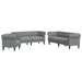 Set de canapele, 3 piese, gri deschis, textil - WALTI WALTI