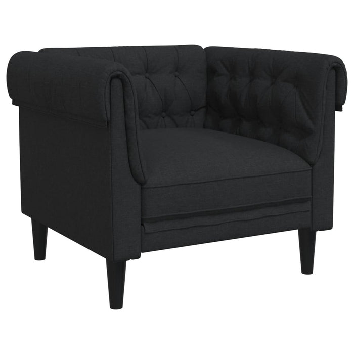 Set de canapele, 3 piese, negru, textil WALTI