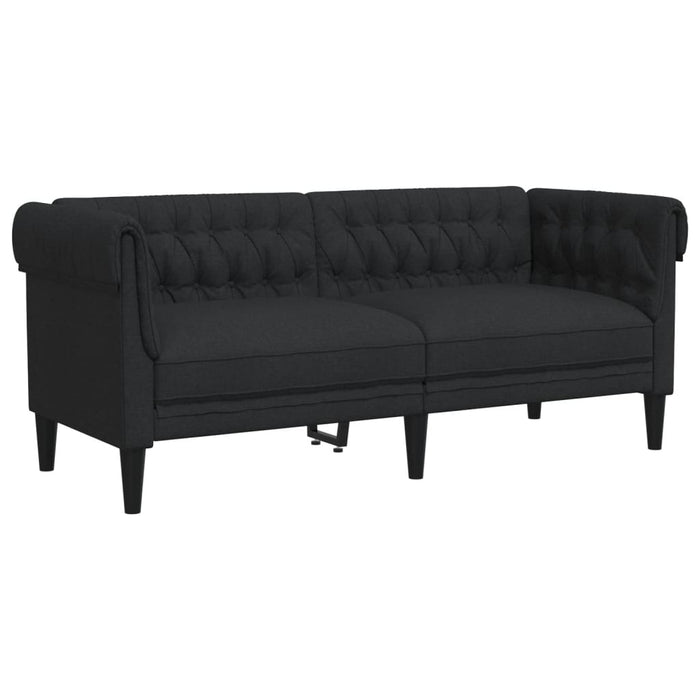 Set de canapele, 3 piese, negru, textil WALTI