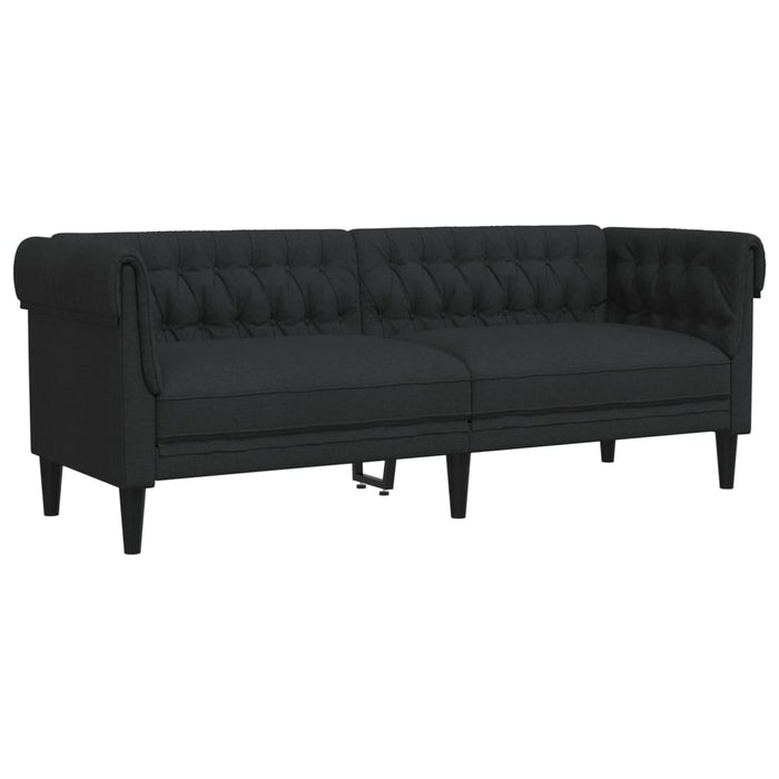 Set de canapele, 3 piese, negru, textil WALTI