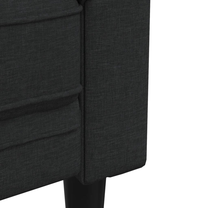 Set de canapele, 3 piese, negru, textil WALTI