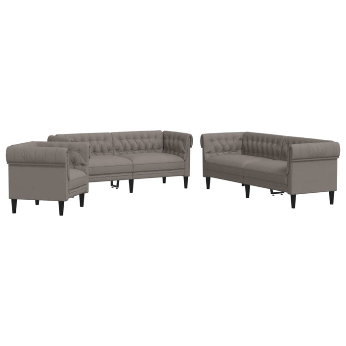 Set de canapele, 3 piese, gri taupe, textil - WALTI WALTI