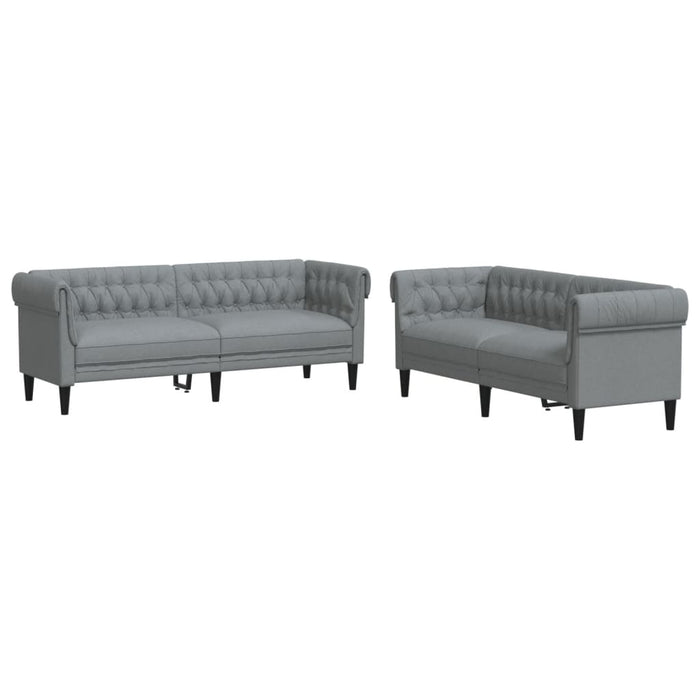 Set de canapele, 2 piese, gri deschis, material textil - WALTI WALTI