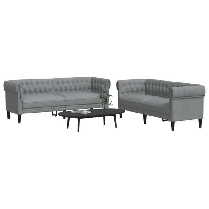 Set de canapele, 2 piese, gri deschis, material textil - WALTI WALTI