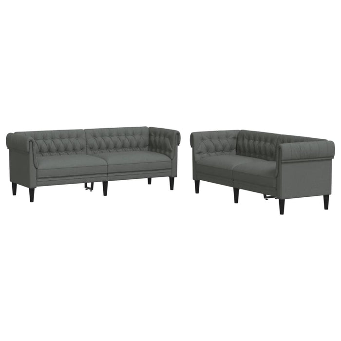 Set de canapele, 2 piese, gri închis, material textil WALTI