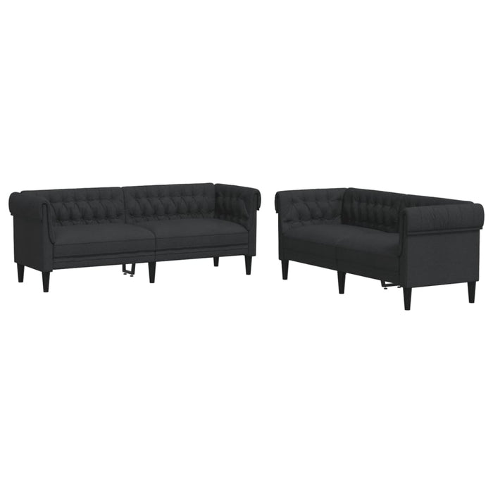 Set de canapele, 2 piese, negru, material textil - WALTI WALTI