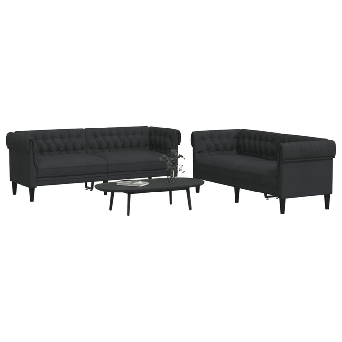 Set de canapele, 2 piese, negru, material textil - WALTI WALTI