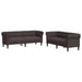 Set canapele, 2 piese, maro închis, material textil - WALTI WALTI