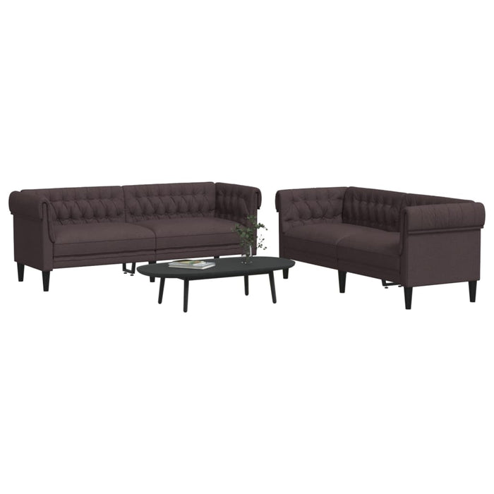 Set canapele, 2 piese, maro închis, material textil - WALTI WALTI