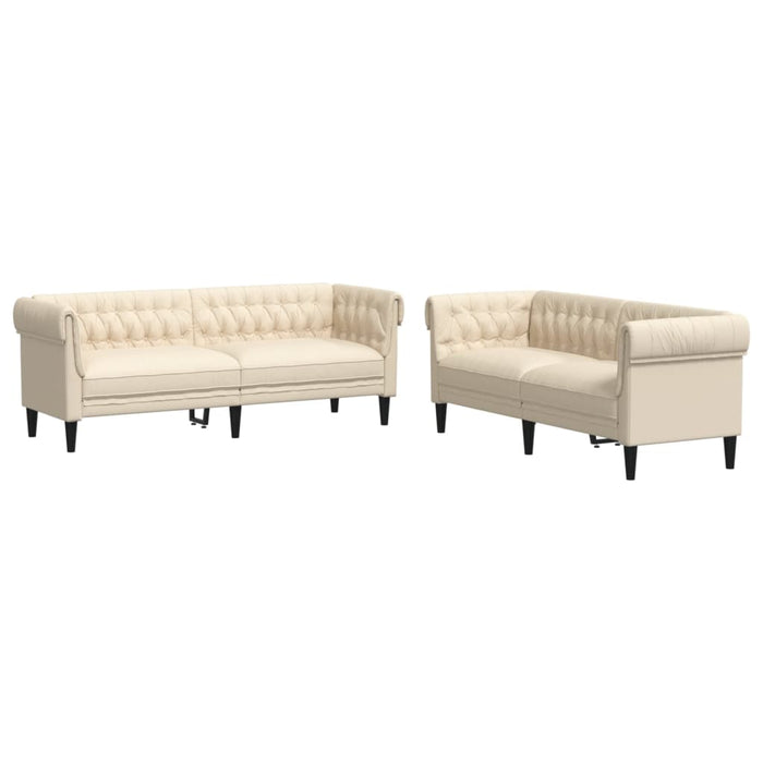 Set de canapele, 2 piese, crem, material textil - WALTI WALTI