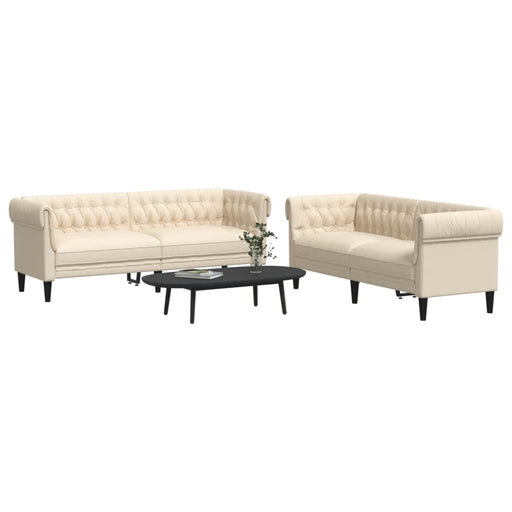 Set de canapele, 2 piese, crem, material textil - WALTI WALTI