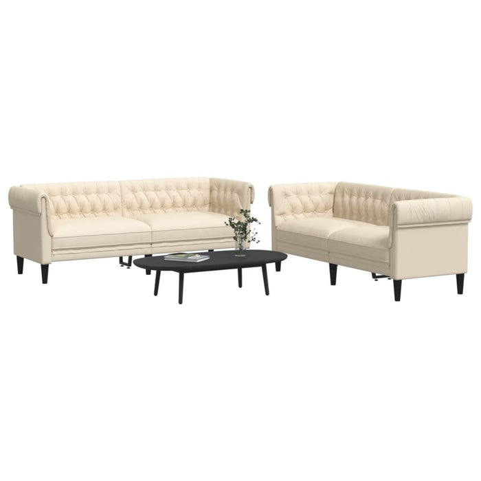Set de canapele, 2 piese, crem, material textil - WALTI WALTI