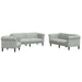 Set de canapele, 3 piese, gri deschis, catifea - WALTI WALTI