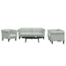 Set de canapele, 3 piese, gri deschis, catifea - WALTI WALTI