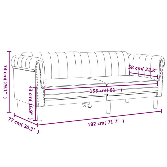 Set de canapele, 3 piese, gri închis, catifea - WALTI WALTI