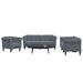 Set de canapele, 3 piese, gri închis, catifea - WALTI WALTI