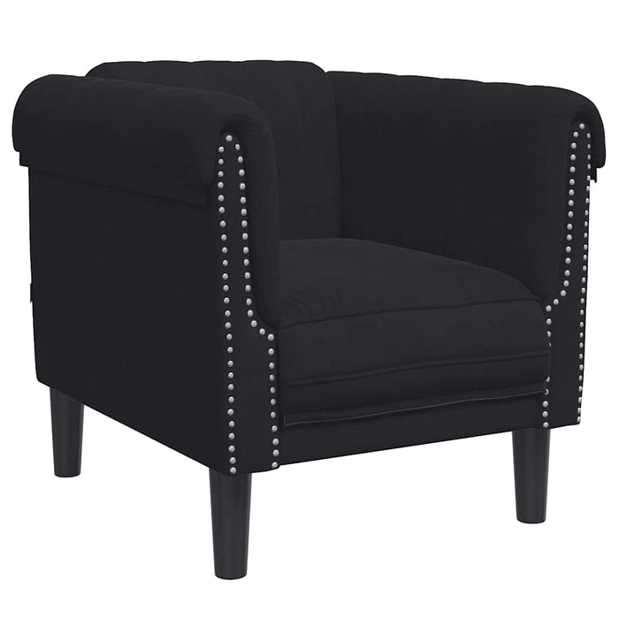 Set de canapele, 3 piese, negru, catifea - WALTI WALTI
