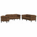 Set de canapele, 3 piese, maro, catifea - WALTI WALTI